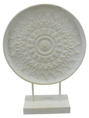 Obrázek produktu pro Kovová dekorace, krémová, 35 x 12 x 46,5 cm