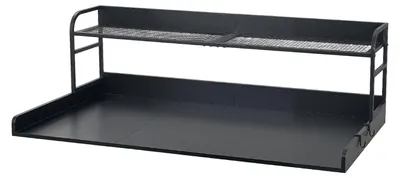 Obrázok produktu pre Pracovná doska SucceBuy pre práčku a sušičku (137 x 69,9 cm) s háčikmi a odkladacím priestorom, ideálna na organizáciu a ukladanie v práčovni, komore alebo ako kuchynská doska, s nosnosťou až 113 kg, čierna