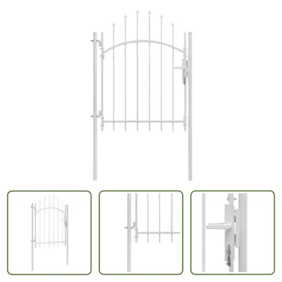 Immagine prodotto di The Living Store Cancello da giardino in acciaio 1 x 2 m bianco