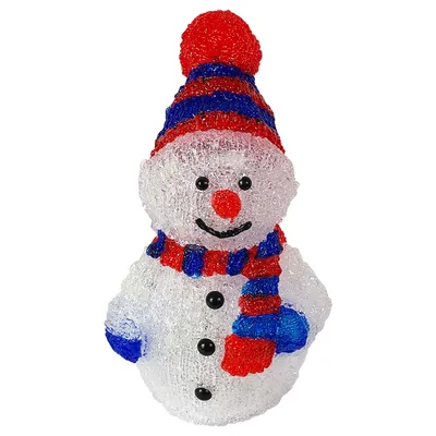 Image de XXL Bonhomme de neige acrylique 96 LED blanc froid éclairage extérieur