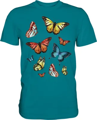 Produktbild von Frauen Bunte Schmetterlinge T-Shirt – Diva Blue / S