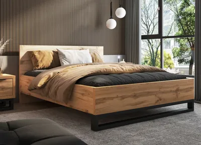 Obrázek produktu pro Dvojlůžková postel 160x200 BULLARD - dub wotan