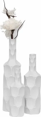 Produktbild von Weiß Keramik Vase für Dekoration, Minimalistische Deko, Moderne Heimdekoration, Flaschenform, Weiße vasen, Tisch, Regal, Bücherregal 30cm