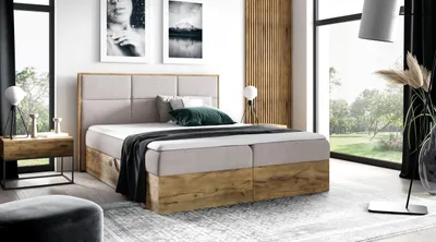 Obrázek produktu pro Manželská postel CHANTELLE 2 - 180x220, béžová + topper