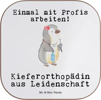 Produktbild von Mr. & Mrs. Panda unterleger Kieferorthopädin Leidenschaft - Weiß - Geschenk, Untersetzer Glas, Tischschoner, für Gläser, gläseruntersetzer, bieruntersetzer, Coaster