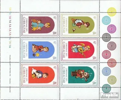 Produktbild von Briefmarken Gibraltar 1975 Mi 328-333 Kleinbogen (kompl.Ausg.) postfrisch Weihnachten