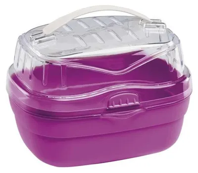 Produktbild von Ferplast Transportbox für Hamster, 20x16x13,5 cm, widerstandsfähiger Kunststoff, Fuchsia