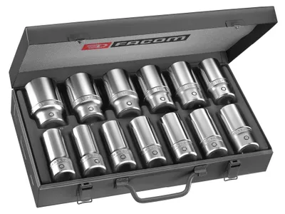 Image de Coffret de douilles 6 pans 3/4'' longues métriques 12 pièces - FACOM - K.405E