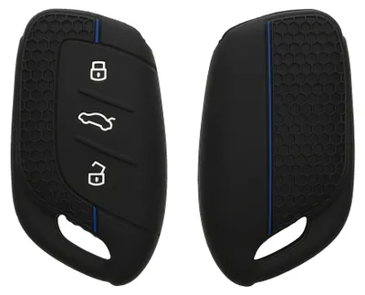 Produktbild von kwmobile Schlüsselhülle für MG 3-Tasten ZS MG4 MG5 MG6 Hülle - Autoschlüssel Schlüssel Hülle aus Silikon - Schlüsseletui in Schwarz Blau