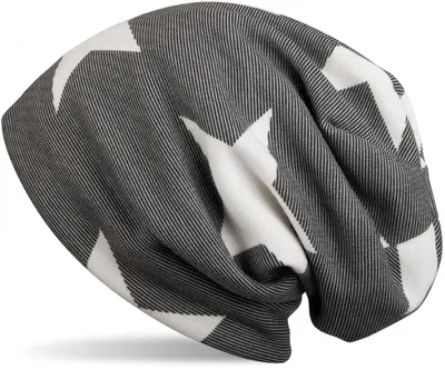 Produktbild von styleBREAKER klassische Feinstrick Beanie Mütze mit Stern und Streifen Muster, Uni 04024054
