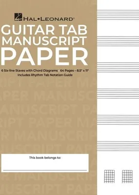 Produktbild von Guitar Tablature Manuscript Paper Standard Edition 64 Pages for Music Notation and Chord Diagrams
