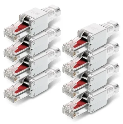 Produktbild von NEXMEX 8x Netzwerkstecker Cat6 RJ45 Stecker Netzwerk Werkzeuglose Montage Cat6a