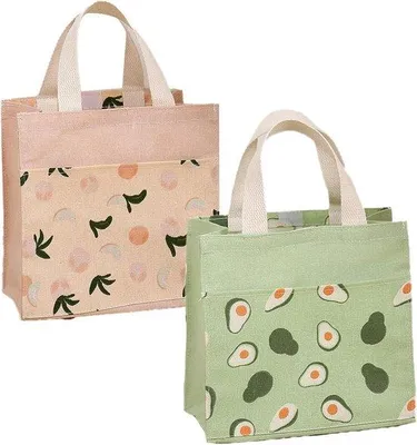 Image de Sacs de voyage en coton 22 cm x 22 cm, pliables, avec poignées, lot de 2