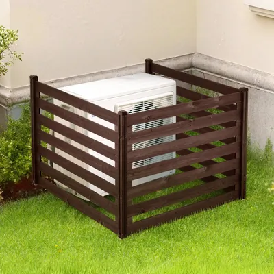 Zdjęcie produktu dla VEVOR 3-częściowa osłona ogrodzeniowa do klimatyzacji, 1230 x 945 mm, solidne ogrodzenie drewniane do użytku na zewnątrz, z regulowanym kątem nachylenia, do urządzeń zewnętrznych, takich jak klimatyzatory, pompy ciepła i pojemniki na śmieci w ogrodzie.