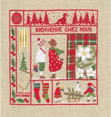 Produktbild von Le Bonheur des Dames Kreuzstich Set "Willkommen Dezember", Zählmuster, 21x23cm