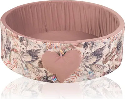 Produktbild von H&F Heimtextilien Bällepool Mit Bällen | Bällepool Für Babys Kinder 98x30cm | Farbe: Dunkelrosa mit Blumen