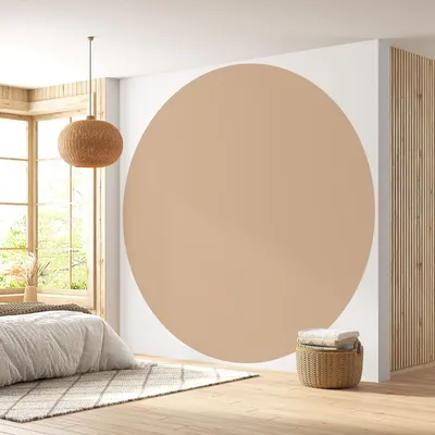 Produktbild von Runde Tapete / Kreis - Lumaléa - Hellbeige - Trendfarbe - Standardpapier 170 g abwaschbar - Durchmesser 90 cm