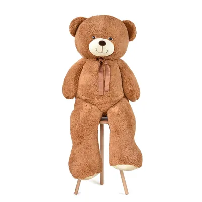 Produktbild von XLL Gold Teddybär mit Schleife 120 cm– Premium Plüschbär in Mehreren Farben – Edles Kuscheltier als Geschenk für Valentinstag, Geburtstag & besondere