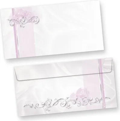 Produktbild von Briefumschläge festlich silbergrau (50 Stück) Elegante DIN lang Kuverts, für Einladungen Hochzeit