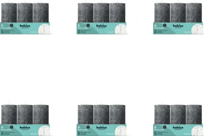 Zdjęcie produktu dla Bolsius - Rustykalne świece filarowe 130/68 - 6 sztuk w opakowaniu - Stormy Grey - Value pack - 36 sztuk - 6 opakowań
