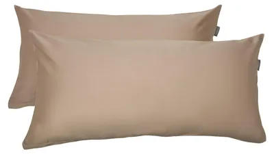 Produktbild von SCHIESSER Kissenhüllenset Ella | Baumwollsatin | 2-teilig | Unifarben | 100% Baumwolle | Seidig glatt | 40x80 cm | Cappuccino