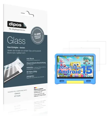 Produktbild von 2x Schutzfolie für Gleeso KT1026 matt - Anti-Shock 9H Folie dipos Glass Kunststoffglas