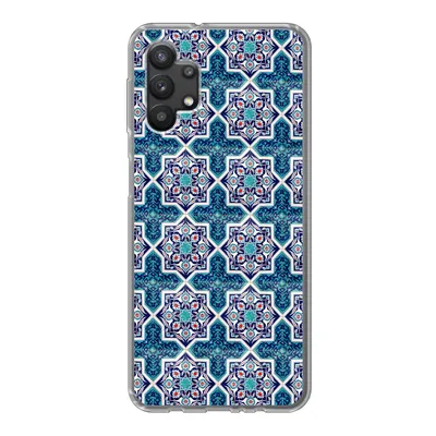 Produktbild von MuchoWow® Handyhülle Schutzhülle Hülle für Samsung Galaxy A32 5G Ein marokkanisches Mosaikfliesenmuster, bei dem hauptsächlich die Farbe Blau verwendet wird Silikon Softcase Handy Hülle - Softcase