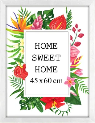 Obrázok produktu pre MG Design rám na obrazy 45 x 60 cm - farba biela, z dreva, s akrylovým sklom - na vertikálne alebo horizontálne zavesenie, bez pozadia, na fotografie