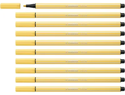Imagen del producto de STABILO Premium, rotulador de fieltro - Modelo 68 - Paquete de 10 unidades - Amarillo claro
