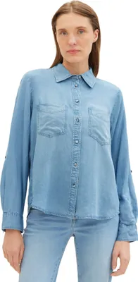Produktbild von Tom Tailor 1041221 Denim Look Bluse Blau 42 Frau Blau 42