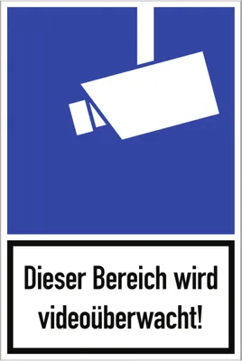 Produktbild von Dreifke® Dieser Bereich wird videoüberwacht!, Kombischild, Alu, 250x375 mm