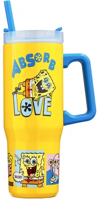 SpongeBob-Thermobeker 920 ml Edelstahl mit Strohhalm