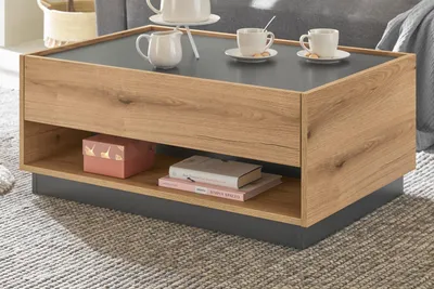 Produktbild von Couchtisch "Center" in Evoke Eiche und grau Beistelltisch 90 x 60 cm