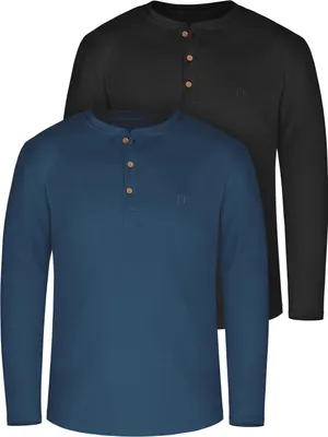 Produktbild von normani 2er Set Herren Langarm Shirts aus Baumwolle
