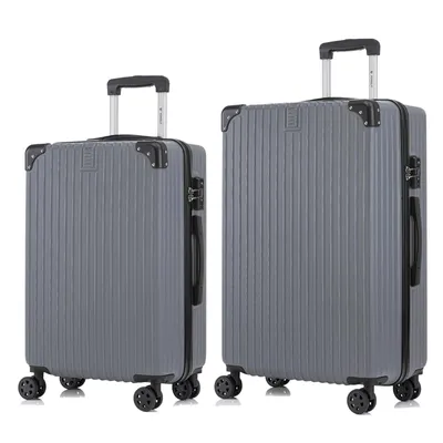 Produktbild von yonsly Premium Reisekoffer TSA-Schloss,YKK-Reißverschluss Hartschalen-Koffer Kabinenkoffer Rollkoffer Suitcase Handgepäck (Grau, L-XL-Set)