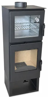 Image de VERSO Sophia F Inox poêle à bois avec four en inox, 7,5 kW, A+, noir