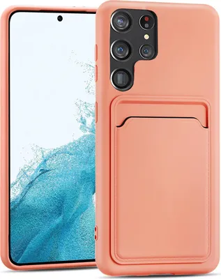 Obrázok produktu pre Puzdro na mobilný telefón pre Samsung Galaxy S22 Ultra cover silikónový ochranný kryt so slotom na kartu Slim Wallet Case, ružové