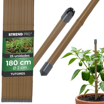 Imagen del producto de Tutor para plantas Garden TY 20/1800 mm, de acero plastificado, marrón - Pack de 25 uds.