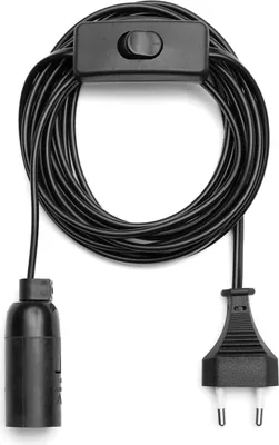 Produktbild von Lampenfassung max. 40W E14 Schwarz 3,5m Kabel mit Stecker & Schalter