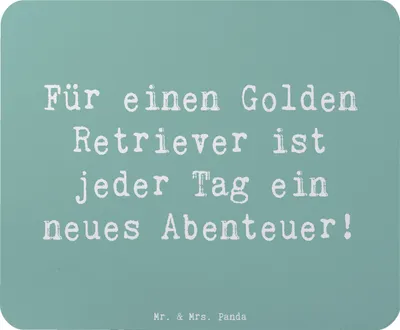 Produktbild von Mr. & Mrs. Panda Mauspad Spruch Golden Retriever Abenteuer - Meeresbrise - Geschenk, Mouse Pad, intelligenter Hund, freundlicher, Hunderassen, pc mousepad, Lebensfreude