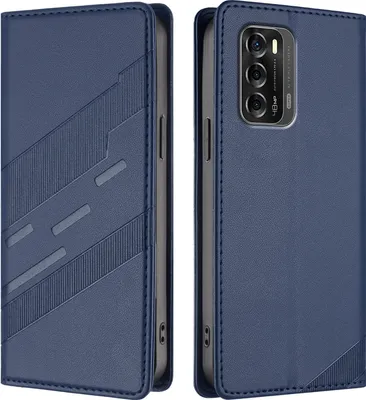 Image de Etui pour ZTE Blade V40, étui portefeuille en cuirPolyuréthaneavec fente pour cartes et fonction stand Blau