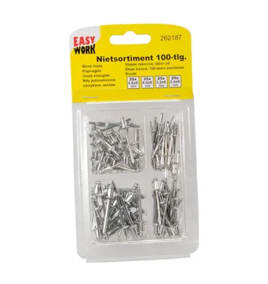 Produktbild von EasyWork Blindnieten Popnieten Nieten Set 100 teilig