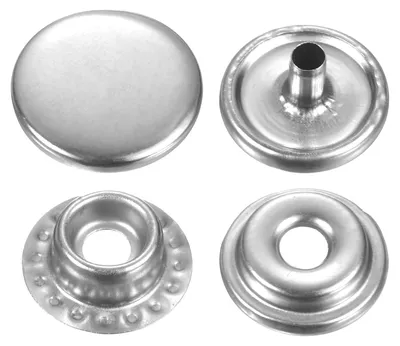 60 Druckknöpfe 12,5 mm, silber, aus Legierung, für Taschen & Leder