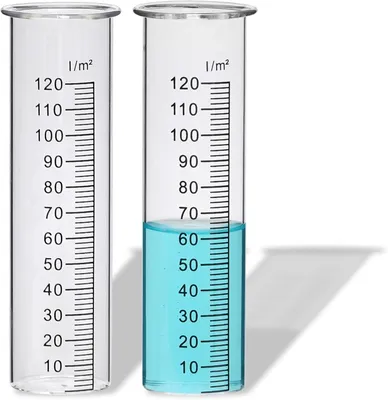 Imagen del producto de Recipiente de repuesto para pluviómetro, 2 unidades, con escala en l/m², ideal para jardines y exteriores