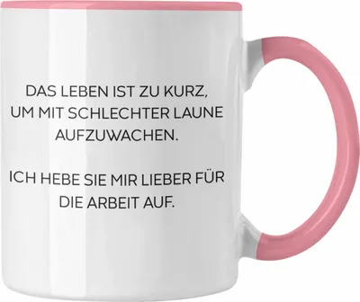 Produktbild von Trendation - Lustige Tasse mit Spruch für Frauen Männer Arbeit Büro Lustig Tassen Becher mit Sprüchen Kollegin Geschenk Sarkasmus Schlechte Laune (Rosa)