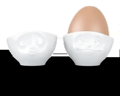Immagine prodotto di FIFTYEIGHT PRODUCTS T015101 FIFTYEIGHT Eierbecher Set Nr.1 - Küssend & Verträumt weiß