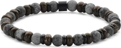 Produktbild von 7FB-0832 – Frank 1967 – Heren Armband – Kralenarmband 6 mm – Spectroliet – Zwartkleurig