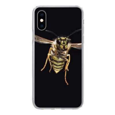 Produktbild von MuchoWow® Handyhülle Schutzhülle Hülle für iPhone X Wespe - Insekten - Porträt Silikon Softcase Handy Hülle