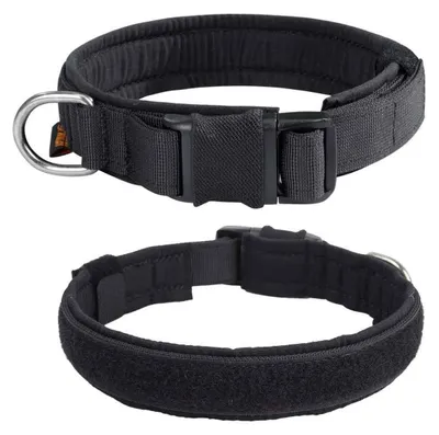Obrázek produktu pro Taktické obojky pro psy, nylon, nastavitelné, černé, velikost L