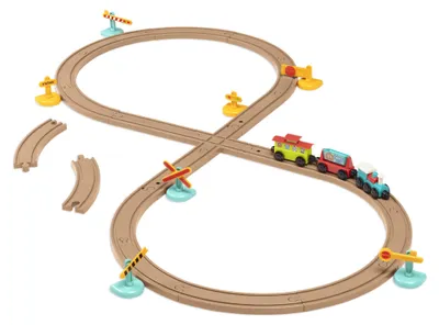 Zdjęcie produktu dla Zestaw kolejowy Battat "All Aboard", 29-elementowy zestaw kolejowy dla małych dzieci